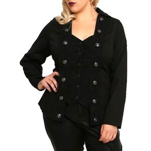 Tripp NYC Plus Size Black Lace Detail Military/Goth/Punk Jacket